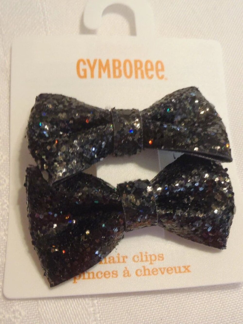 Gymboree Animal Party Black Glittery Hair Clips NWT
